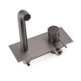 WELS Gun Metal Round Wall Basin Mixer Vanity Sink Tap Hot Cold Faucet Spout