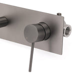 WELS Gun Metal Round Wall Basin Mixer Vanity Sink Tap Hot Cold Faucet Spout