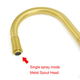 Round Brushed Gold Pull Out Kitchen Sink Tap Basin Mixer Faucet Flexible Spout