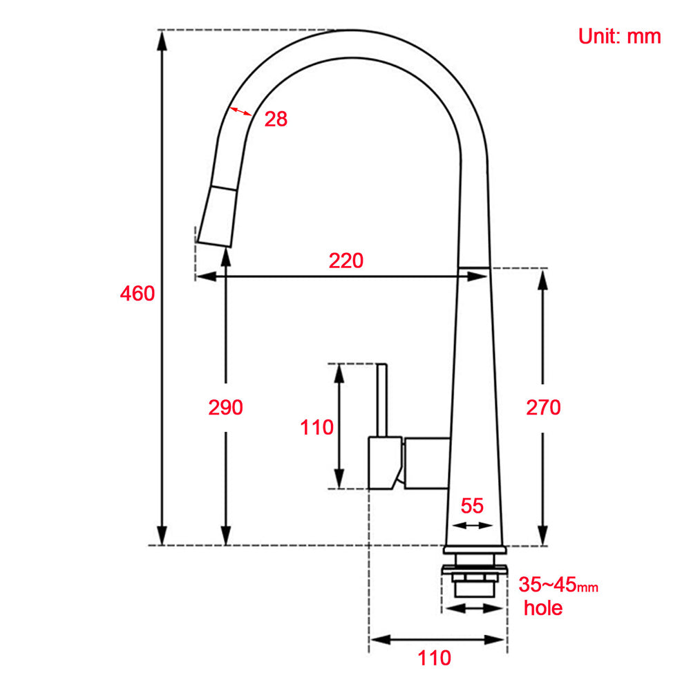 Round Brushed Gold Pull Out Kitchen Sink Tap Basin Mixer Faucet Flexible Spout