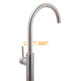Brushed Nickel Stainless Steel Bathtub Tap Free Standing Faucet Filler Spout Set