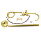 WELS Brushed Gold Bath Tub Mixer Tap Free Standing Faucet Spout Handheld Shower