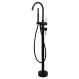 WELS Matt Black Bathtub Filler Free Standing Mixer Faucet Tap Spout HandHeld Set