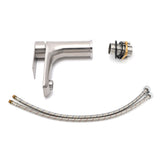 WELS Brushed Nickel Kitchen Laundry Round Basin Mixer Vanity Sink Faucet Tap Set