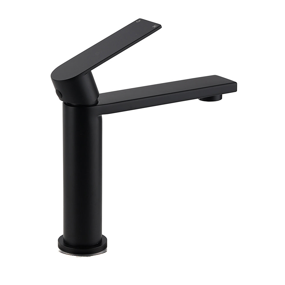 WELS Matt Black Square Short Basin Mixer Vanity Sink Faucet Laundry Spout Tap