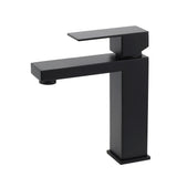 Matt Black Square Basin Counter Flick Mixer Tap Bathroom Vanity Faucet Outlet