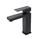 Matt Black Square Basin Counter Flick Mixer Tap Bathroom Vanity Faucet Outlet