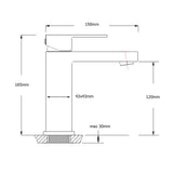 Matt Black Square Basin Counter Flick Mixer Tap Bathroom Vanity Faucet Outlet