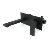 Matt Black Basin Mixer Bathroom Tub Faucet Wall Mount Tap Hot Cold Water Spout