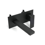 Matt Black Basin Mixer Bathroom Tub Faucet Wall Mount Tap Hot Cold Water Spout