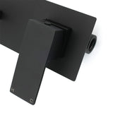 Matt Black Basin Mixer Bathroom Tub Faucet Wall Mount Tap Hot Cold Water Spout