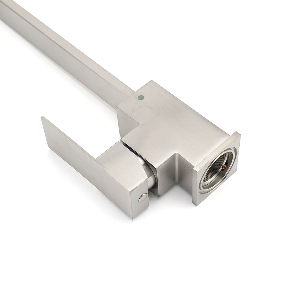 WELS Square Kitchen Sink Laundry Mixer 360º Swivel Faucet Tap Set Brushed Nickel