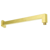 WELS Brushed Gold 10" Square Thin Rain Shower Head 400mm Straight Wall Arm Set