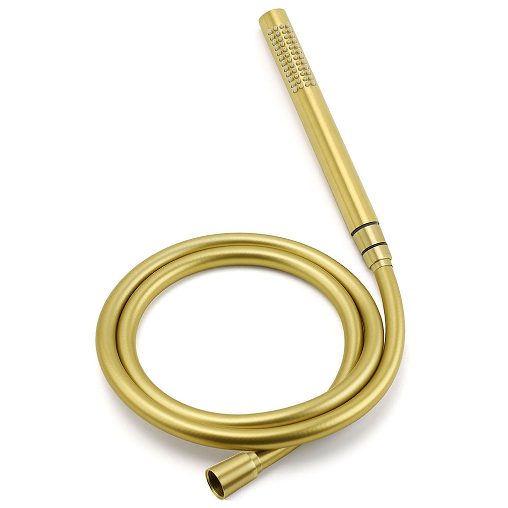 WELS Brushed Gold Twin Shower Large Round 12" Rain Head Metal Handheld Silde Wall Rail New Luxury Mixer