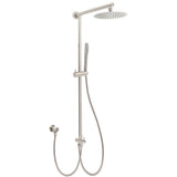 Brushed Nickel 2in1 Round 8inch Stainless Steel Rain Head Shower Handheld Sliding Rail Arm Set