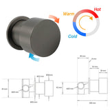 WELS Gun Metal Dual Round Shower 10" Rain Head 3 Mode Handheld Sliding Rail Arm Mixer Set