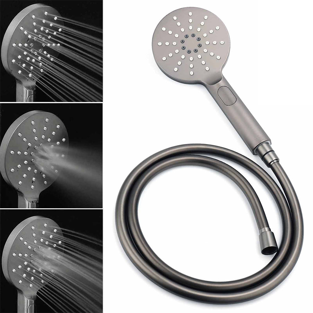 Gun Metal Round Shower 2in1 Set 10" Rain Head 3 Modes Handheld Sliding Rail Small Face Mixer