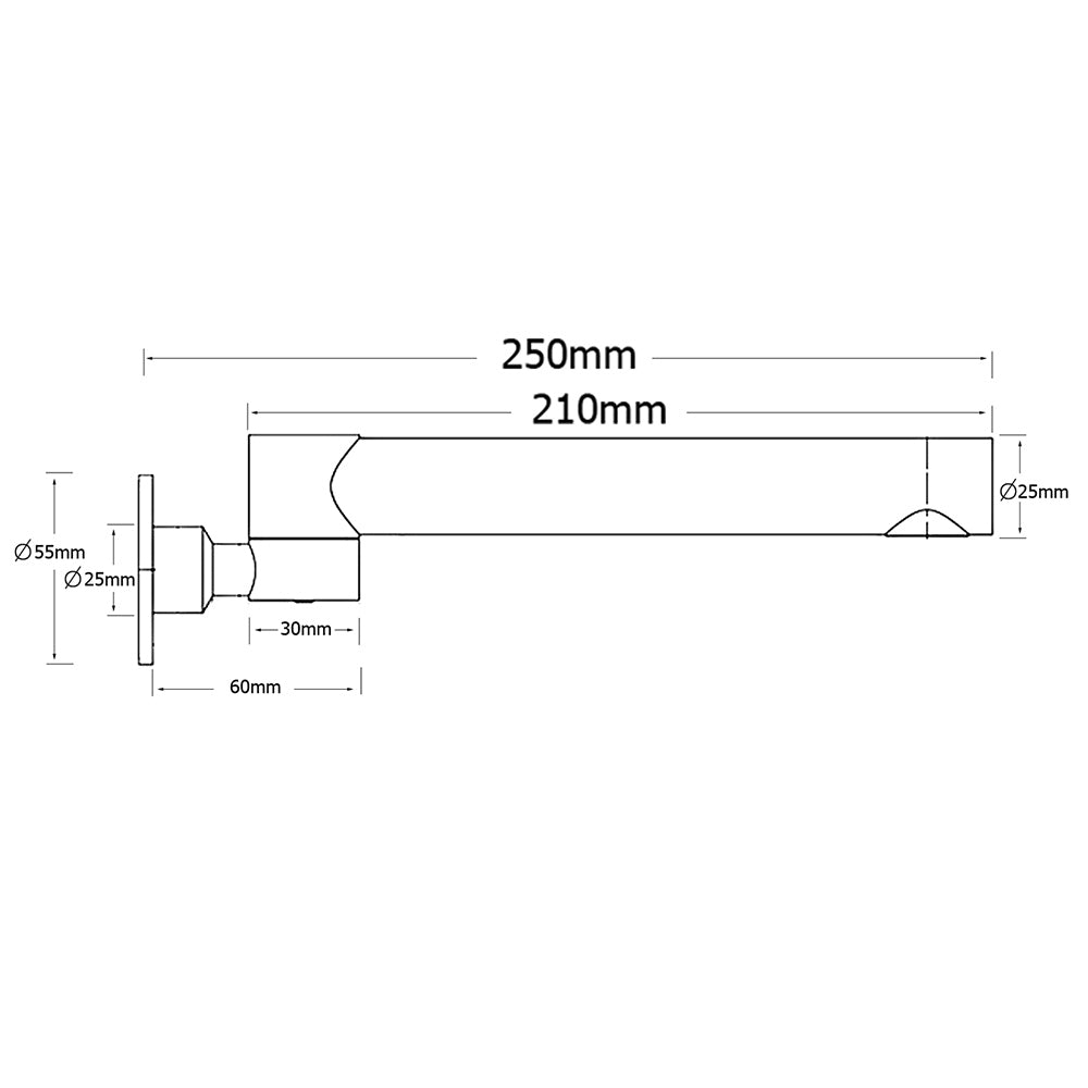 Brushed Gold Round Basin Wall Mounted Faucet Outlet Swivel Bathtub Stainless Steel Spout