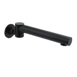 Matt Black Round Basin Wall Mounted Spout Faucet Outlet 180° Swivel Tap Watermark