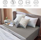 2000TC Hotel Quality Fitted Sheets - 2 Piece Fitted Sheets  -Breathable Bedding - Wrinkle, Fade, Stain Resistant- 16inch/40cm Deep Pocket Fitted Bed Sheets-Wrinkle and Fade Resistant,(Grey,Single)