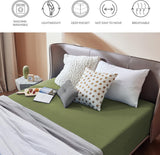 2000TC Hotel Quality Fitted Sheets - 2 Piece Fitted Sheets  -Breathable Bedding - Wrinkle, Fade, Stain Resistant- 16inch/40cm Deep Pocket Fitted Bed Sheets-Wrinkle and Fade Resistant,(Olive green,Super King)