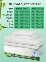 Hotel Breathable Bamboo Fitted Sheet & Pillowcase-3 Piece-Ultra Soft 2000TC Breathable Fitted Bed Sheets Set with 37 Centimetre Deep Pocket-Cooling Sheets for Hot Sleepers(Purple,King)