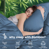 4 Piece Ultra Soft Bamboo Breathable Sheet Set -Hotel 2000TC Breathable Bed Sheets Set with 37 Centimetre Deep Pocket-Breathable Sheets for Hot Sleepers(Navy,King)