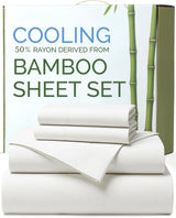 3 Piece Ultra Soft Bamboo Breathable Sheet Set -Hotel 2000TC Breathable Bed Sheets Set with 37 Centimetre Deep Pocket-Breathable Sheets for Hot Sleepers(White,King Single)
