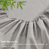 4 Piece Ultra Soft Bamboo Breathable Sheet Set -Hotel 2000TC Breathable Bed Sheets Set with 37 Centimetre Deep Pocket-Breathable Sheets for Hot Sleepers(Silver-gray,Queen)