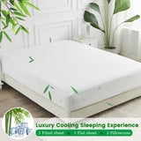 4 Piece Ultra Soft Bamboo Breathable Sheet Set -Hotel 2000TC Breathable Bed Sheets Set with 37 Centimetre Deep Pocket-Breathable Sheets for Hot Sleepers(White,Queen)