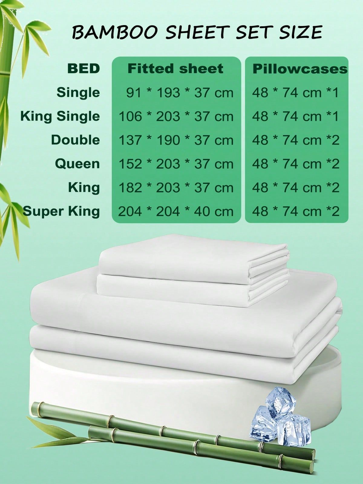 Hotel Breathable Bamboo Fitted Sheet & Pillowcase-3 Piece-Ultra Soft 2000TC Breathable Fitted Bed Sheets Set with 40 Centimetre Deep Pocket-Cooling Sheets for Hot Sleepers(Black,Super King)