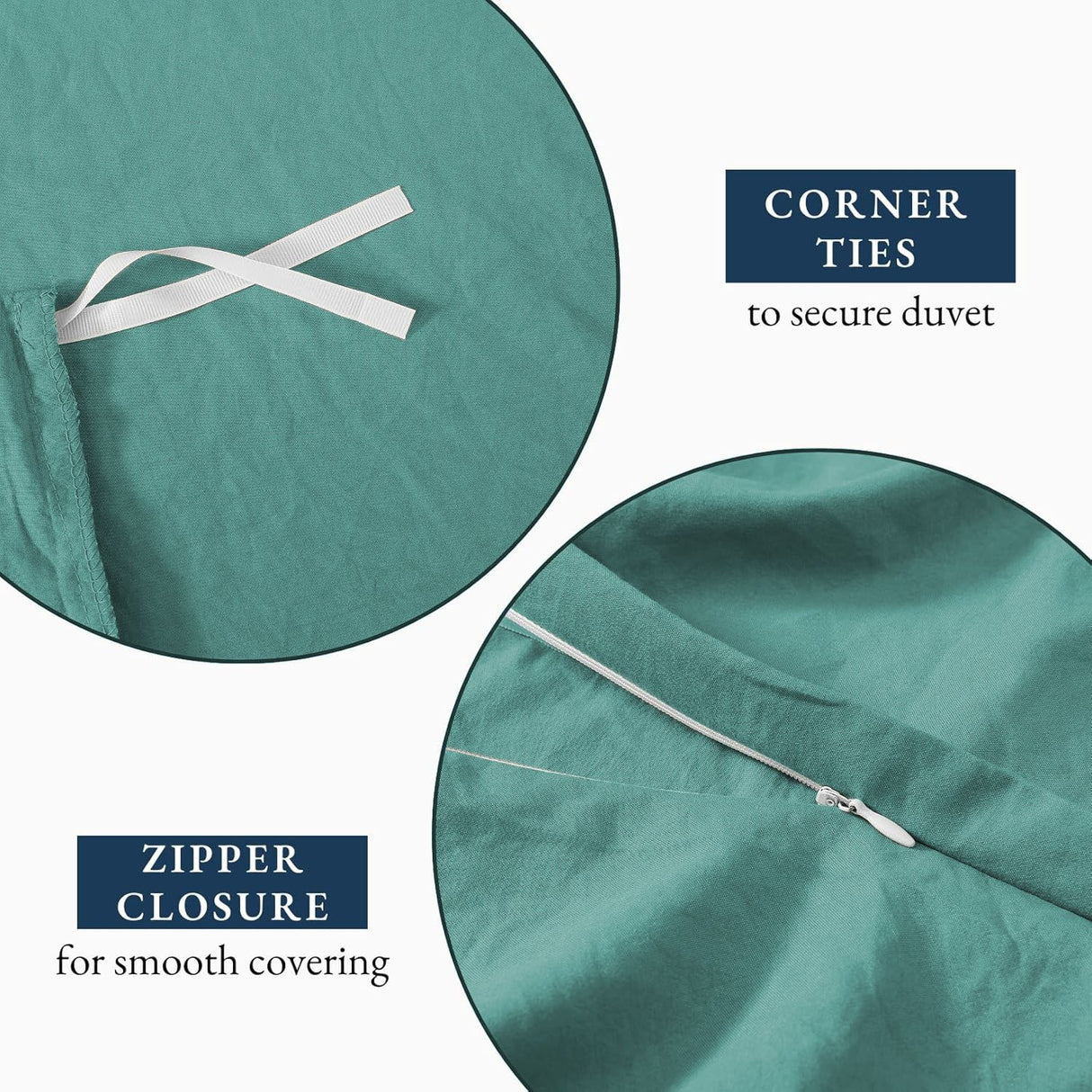 Hotel Soft Microfiber Duvet Cover Set-2000TC Quilt Cover Set & Pillowcases -1 Donna Cover Zipper Closure & 1 x Pillowcases-Breathable Bedding - Wrinkle, Fade, Stain Resistant(Biscay blue,Double)