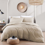 Hotel Soft Microfiber Duvet Cover Set-2000TC Quilt Cover Set & Pillowcases -1 Donna Cover Zipper Closure & 1 x Pillowcases-Breathable Bedding - Wrinkle, Fade, Stain Resistant(Camel Beige,Double)