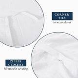 Hotel Soft Microfiber Duvet Cover Set-2000TC Quilt Cover Set & Pillowcases -1 Donna Cover Zipper Closure & 1 x Pillowcases-Breathable Bedding - Wrinkle, Fade, Stain Resistant(White,King)