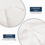Hotel Soft Microfiber Duvet Cover Set-2000TC Quilt Cover Set & Pillowcases -1 Donna Cover Zipper Closure & 1 x Pillowcases-Breathable Bedding - Wrinkle, Fade, Stain Resistant(Raw white,King)