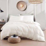 Hotel Soft Microfiber Duvet Cover Set-2000TC Quilt Cover Set & Pillowcases -1 Donna Cover Zipper Closure & 1 x Pillowcases-Breathable Bedding - Wrinkle, Fade, Stain Resistant(Raw white,King)