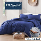 Hotel Soft Microfiber Duvet Cover Set-2000TC Quilt Cover Set & Pillowcases -1 Donna Cover Zipper Closure & 1 x Pillowcases-Breathable Bedding - Wrinkle, Fade, Stain Resistant(Royal blue,King)