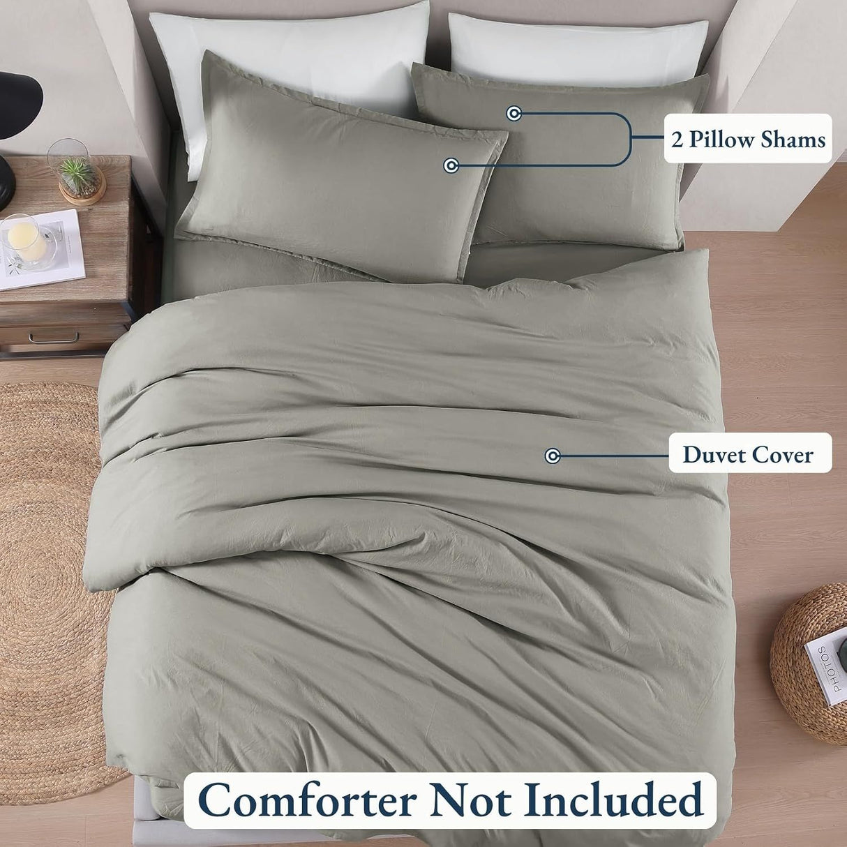 Hotel Soft Microfiber Duvet Cover Set-2000TC Quilt Cover Set & Pillowcases -1 Donna Cover Zipper Closure & 1 x Pillowcases-Breathable Bedding - Wrinkle, Fade, Stain Resistant(Grey,King)