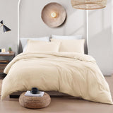 Hotel Soft Microfiber Duvet Cover Set-2000TC Quilt Cover Set & Pillowcases -1 Donna Cover Zipper Closure & 1 x Pillowcases-Breathable Bedding - Wrinkle, Fade, Stain Resistant(Cream White,King)