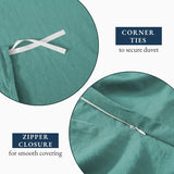 Hotel Soft Microfiber Duvet Cover Set-2000TC Quilt Cover Set & Pillowcases -1 Donna Cover Zipper Closure & 1 x Pillowcases-Breathable Bedding - Wrinkle, Fade, Stain Resistant(Biscay blue,King)