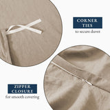 Hotel Soft Microfiber Duvet Cover Set-2000TC Quilt Cover Set & Pillowcases -1 Donna Cover Zipper Closure & 1 x Pillowcases-Breathable Bedding - Wrinkle, Fade, Stain Resistant(Camel Beige,King)