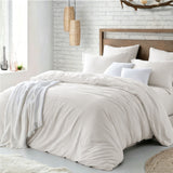 Hotel Soft Microfiber Duvet Cover Set-2000TC Quilt Cover Set & Pillowcases -1 Donna Cover Zipper Closure & 1 x Pillowcases-Breathable Bedding - Wrinkle, Fade, Stain Resistant(Raw white,Queen)