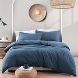 Hotel Soft Microfiber Duvet Cover Set-2000TC Quilt Cover Set & Pillowcases -1 Donna Cover Zipper Closure & 1 x Pillowcases-Breathable Bedding - Wrinkle, Fade, Stain Resistant(Ocean,Queen)