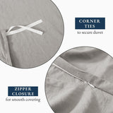 Hotel Soft Microfiber Duvet Cover Set-2000TC Quilt Cover Set & Pillowcases -1 Donna Cover Zipper Closure & 1 x Pillowcases-Breathable Bedding - Wrinkle, Fade, Stain Resistant(Silver-gray,Queen)