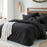 Hotel Soft Microfiber Duvet Cover Set-2000TC Quilt Cover Set & Pillowcases -1 Donna Cover Zipper Closure & 1 x Pillowcases-Breathable Bedding - Wrinkle, Fade, Stain Resistant(Black,Super King)