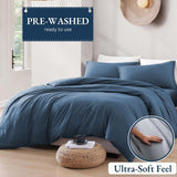 Hotel Soft Microfiber Duvet Cover Set-2000TC Quilt Cover Set & Pillowcases -1 Donna Cover Zipper Closure & 1 x Pillowcases-Breathable Bedding - Wrinkle, Fade, Stain Resistant(Ocean,Super King)