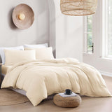 Hotel Soft Microfiber Duvet Cover Set-2000TC Quilt Cover Set & Pillowcases -1 Donna Cover Zipper Closure & 1 x Pillowcases-Breathable Bedding - Wrinkle, Fade, Stain Resistant(Cream White,Super King)