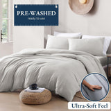 Hotel Soft Microfiber Duvet Cover Set-2000TC Quilt Cover Set & Pillowcases -1 Donna Cover Zipper Closure & 1 x Pillowcases-Breathable Bedding - Wrinkle, Fade, Stain Resistant(Silver-gray,Super King)