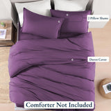 Hotel Soft Microfiber Duvet Cover Set-2000TC Quilt Cover Set & Pillowcases -1 Donna Cover Zipper Closure & 1 x Pillowcases-Breathable Bedding - Wrinkle, Fade, Stain Resistant(Purple,Super King)
