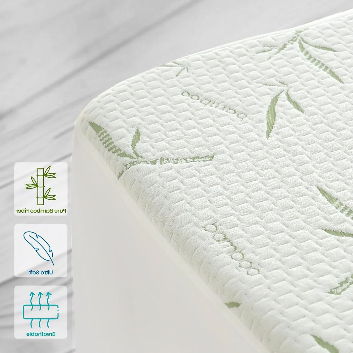 Waterproof Mattress Protector,Breathable Mattress Cover,3D Air Fabric Cooling Bed Pad Cover, Deep Pocket 40cm(King,Green)